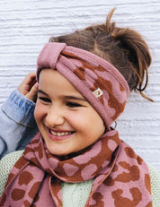 Children's headband LEO brown/pink