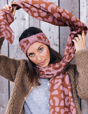 Children's scarf LEO pink/brown