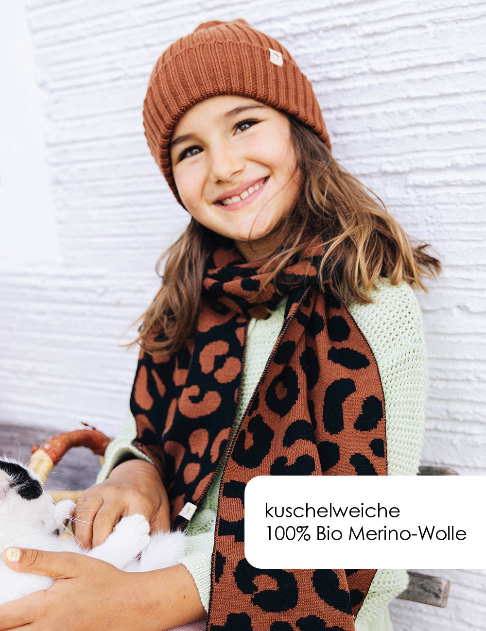 Children's scarf LEO brown/black