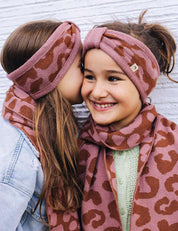 Children's headband LEO brown/pink