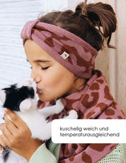 Children's headband LEO brown/pink