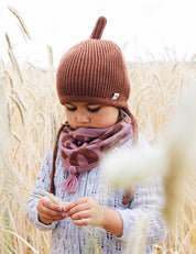 Tube scarf for children LOOPI - LEO pink/brown