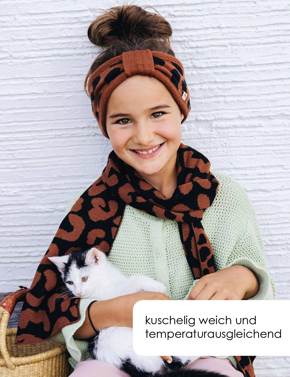 Children's scarf LEO brown/black