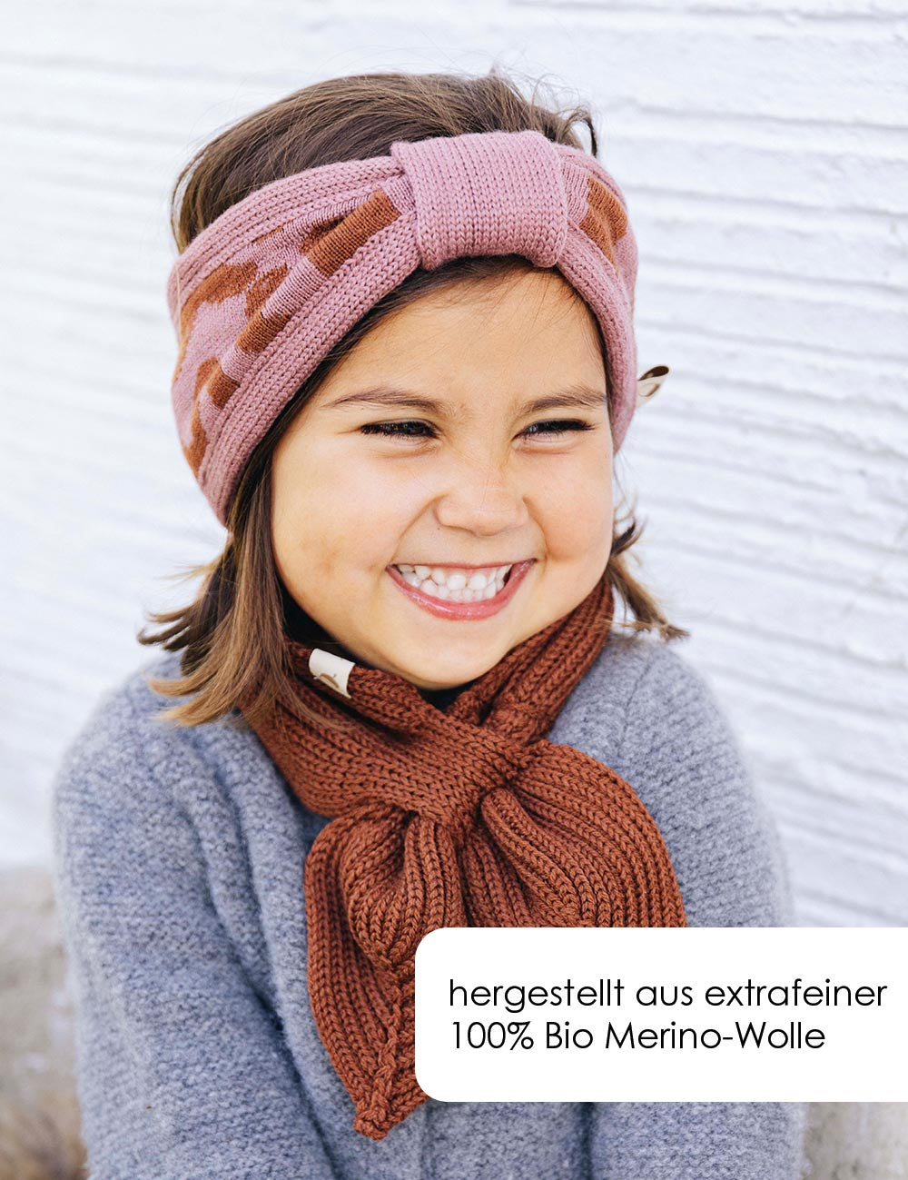 Children's headband LEO brown/pink