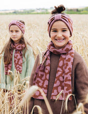 Children's scarf LEO pink/brown