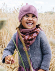 Tube scarf for children LOOPI - LEO pink/brown