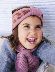Children's headband LEO brown/pink