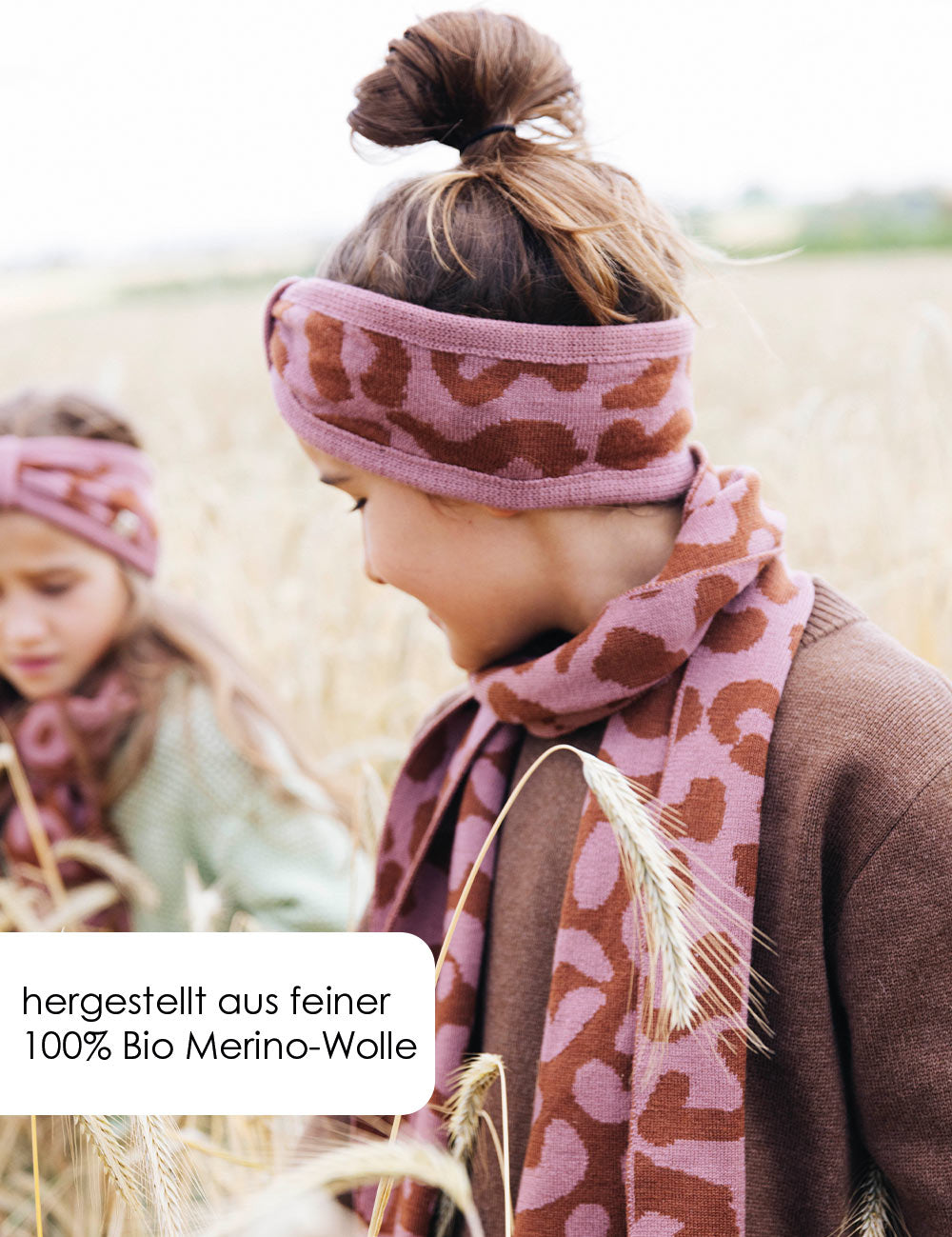 Children's scarf LEO pink/brown