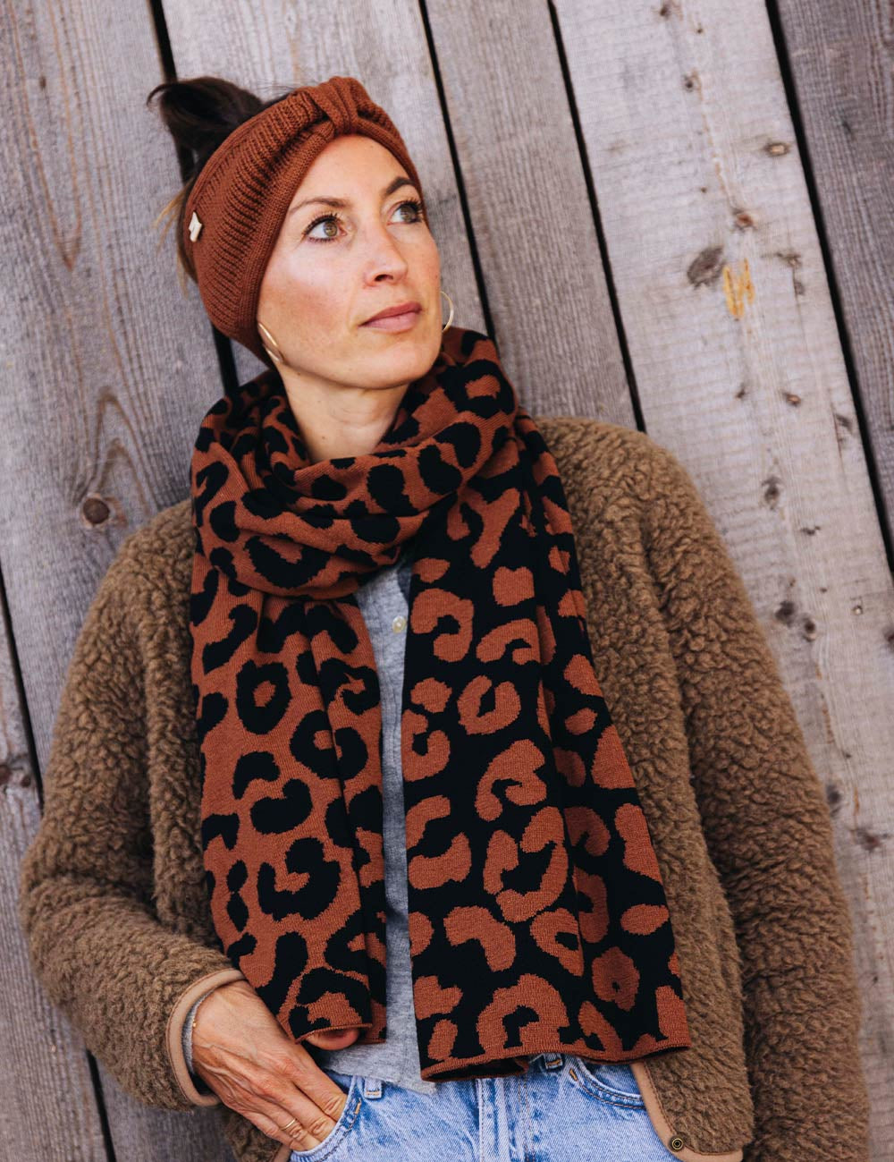 XXL Scarf LEO brown/black