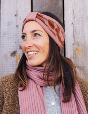 Children's headband LEO brown/pink