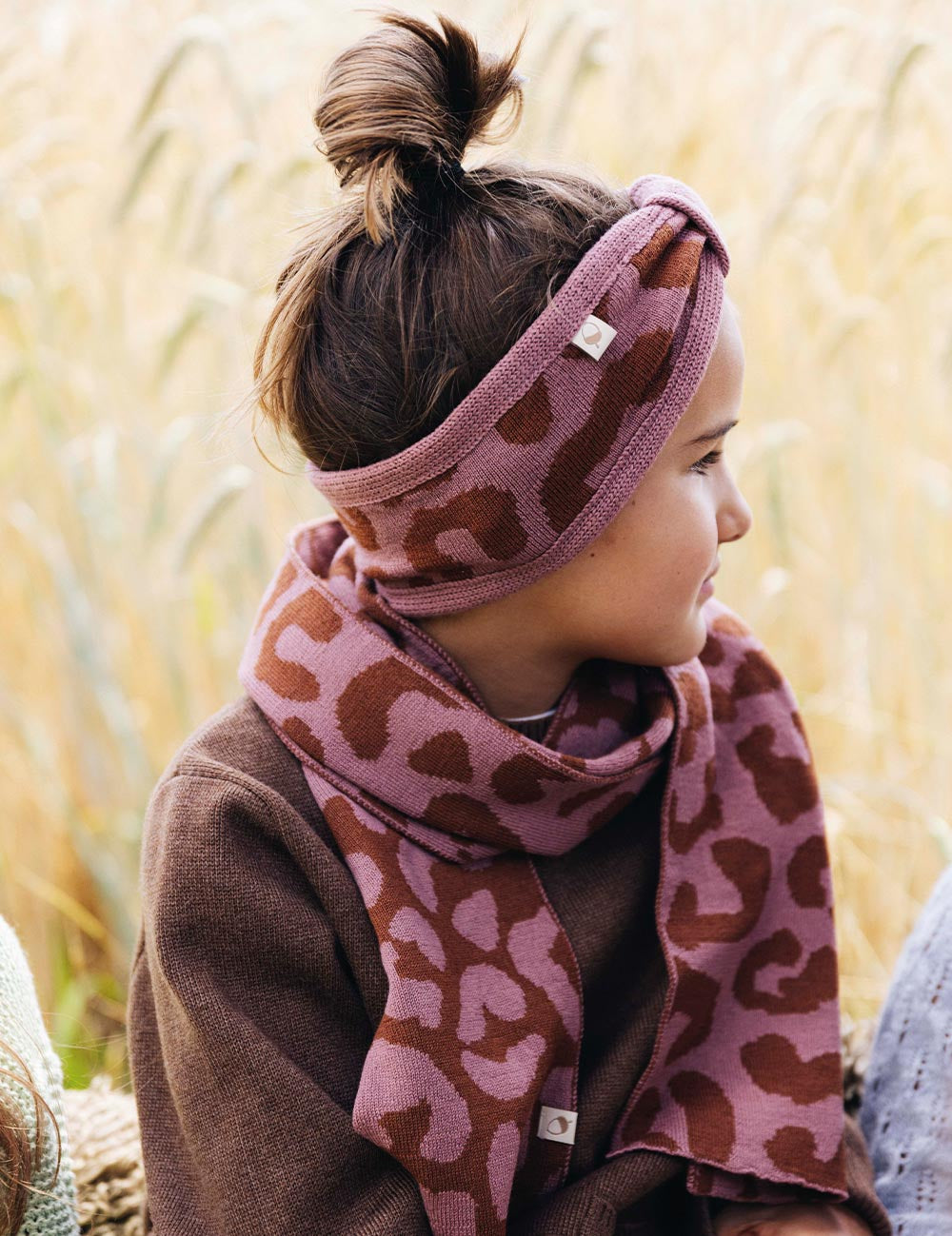Children's scarf LEO pink/brown