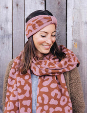 Headband LEO brown/pink