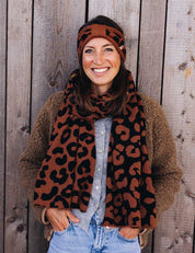 Children's scarf LEO brown/black