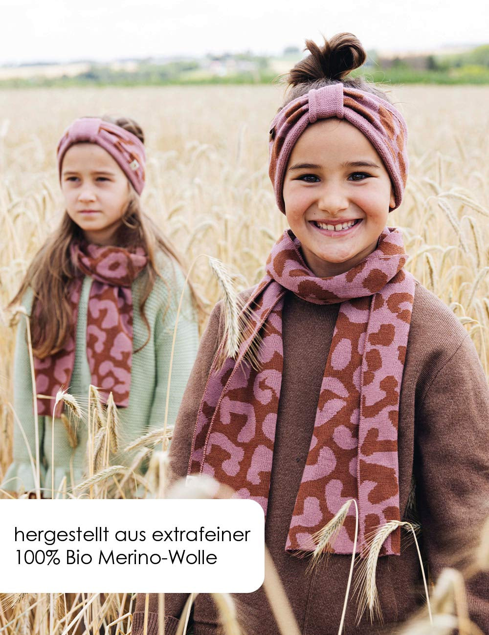 Children's headband LEO brown/pink