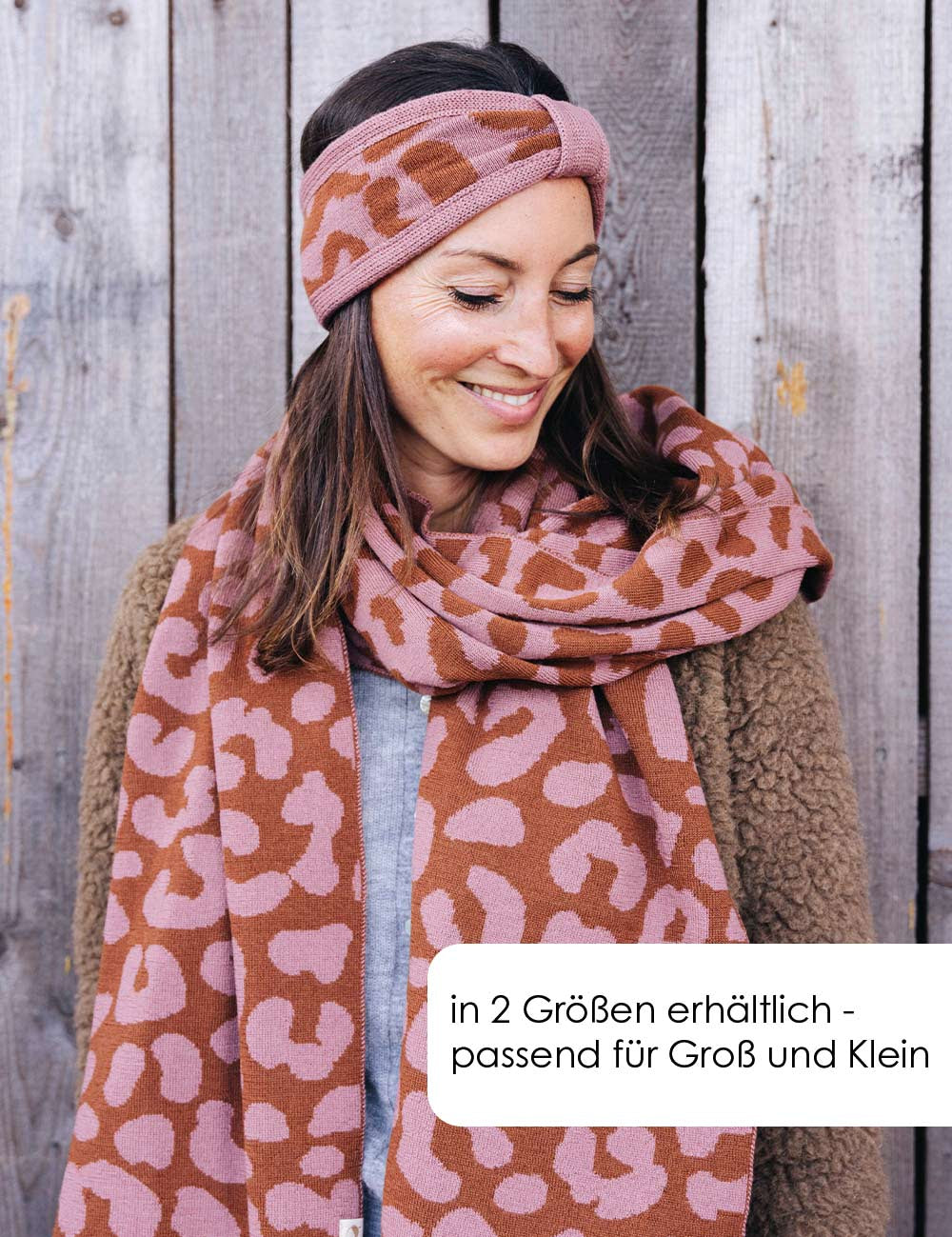 Children's scarf LEO pink/brown