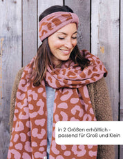 Children's scarf LEO pink/brown