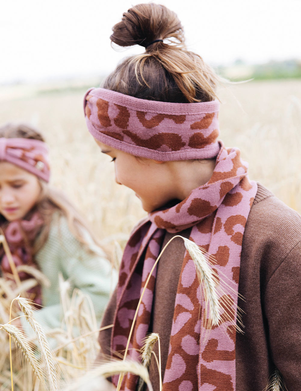 Children's headband LEO brown/pink