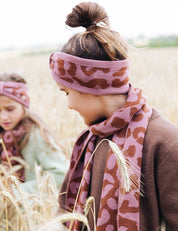 Children's headband LEO brown/pink