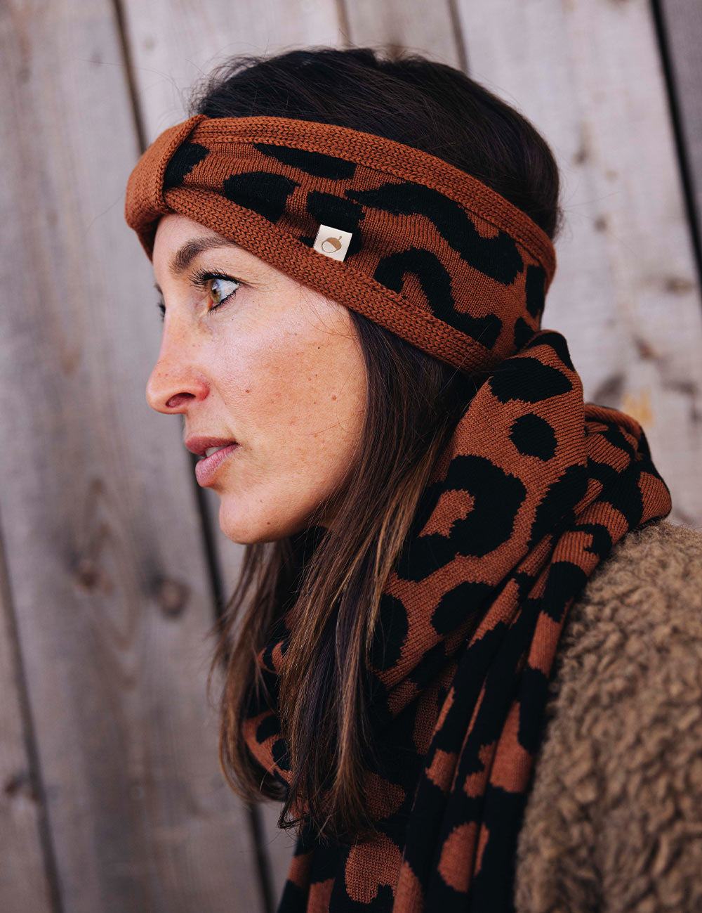 Children's scarf LEO brown/black