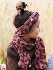 Children's headband LEO brown/pink