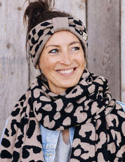 Stirnband LEO beige schwarz