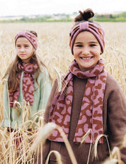 Children's headband LEO brown/pink