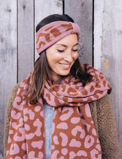 Children's headband LEO brown/pink