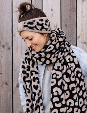 Stirnband LEO beige schwarz