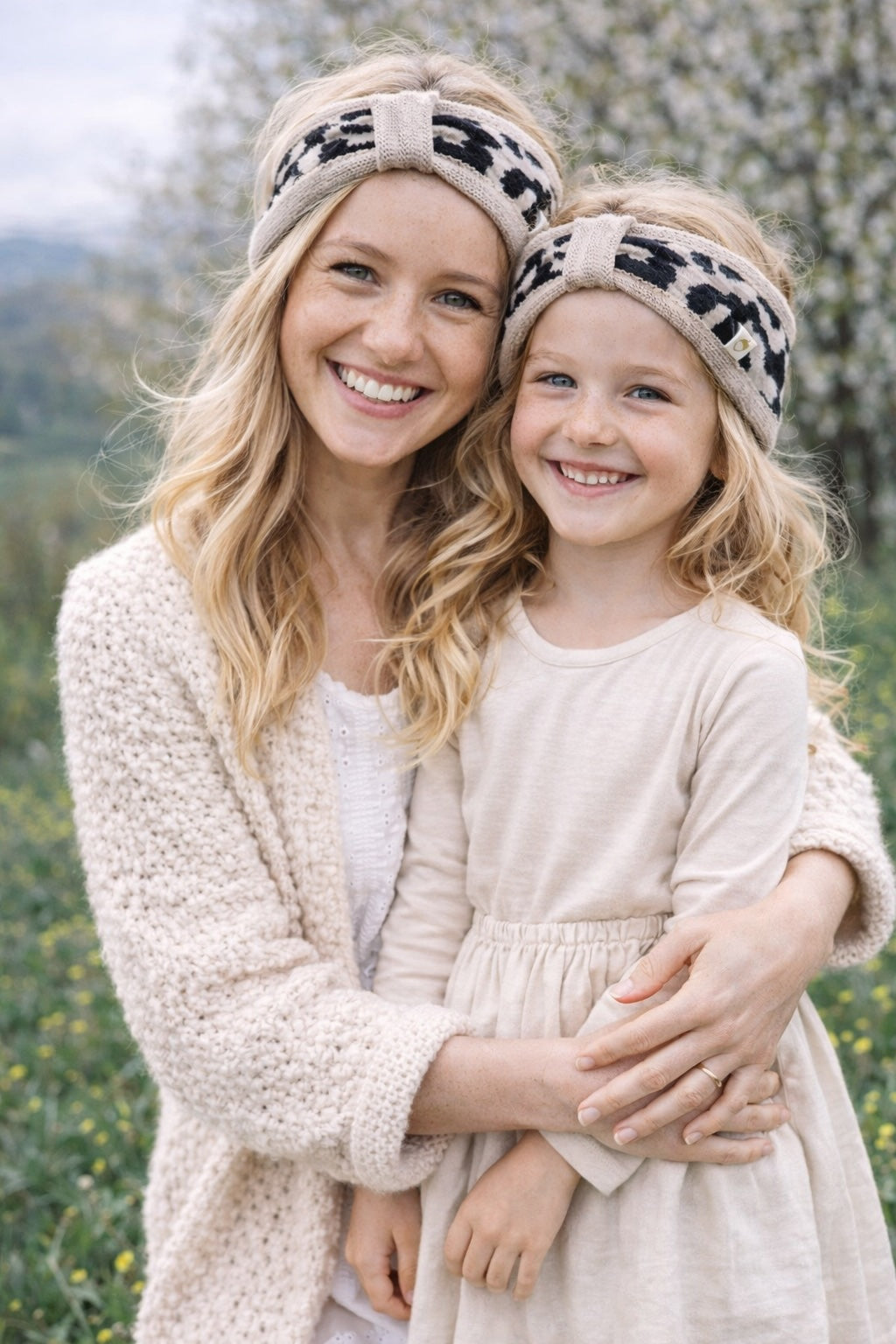 Kinderstirnband LEO beige/schwarz