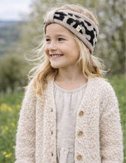 Kinderstirnband LEO beige/schwarz