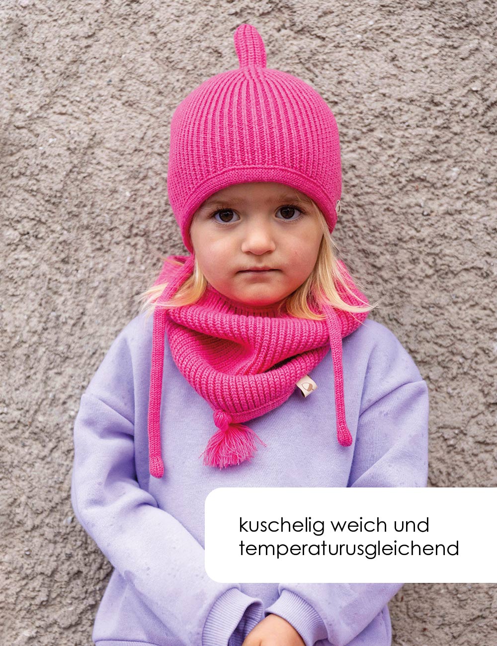 Kindermütze PINNI aus 100% weicher Bio Merinowolle - pink – Oh Chapô