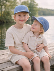 Kinder Cord Cap hellblau