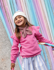 Children's bow scarf pink