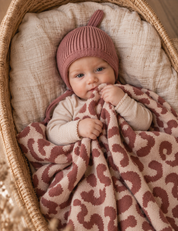 Babytæppe LEO lyserød / brun