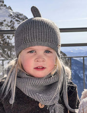 Kindermütze PINNI hellgrau meliert
