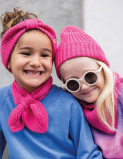 Children's bow scarf pink