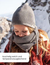 Round scarf LOOPI light grey mottled