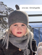 Round scarf LOOPI light grey mottled